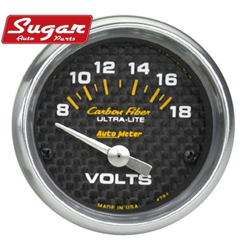 Auto meter 4791 carbon fiber; electric voltmeter gauge