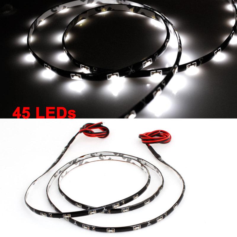 90cm length white led 45 smd flexible light strip bar decoration for car auto