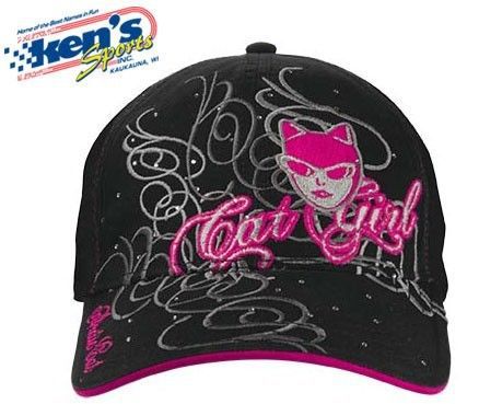 Arctic cat women&#039;s pink/black rhinestone catgirl cap / hat 5243-111