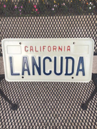 Toyota land cruiser california personalized license plate 1990&#039;s one plate only