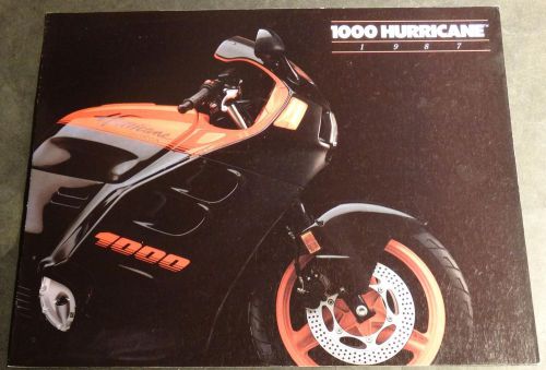 1987 honda motorcycle 1000 hurricane sales brochure 4 pages  (412)