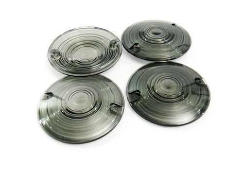 4x smoked 3 1/4&#034; flat style turn signal lens for harley road king glide electra