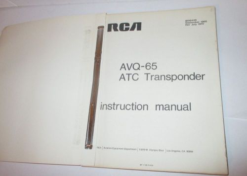 Rca avq-65 avq65 transponder instruction manual book avionics aircraft