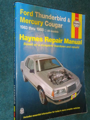 1983-1988 ford thunderbird mercury cougar shop manual / haynes service book 87+