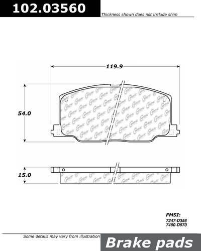 Centric 102.03560 brake pad or shoe, front-c-tek metallic brake pads