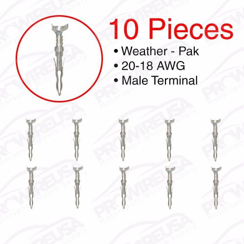 Weather pack male terminal pin 20-18 awg 10pcs gm delphi 12089040