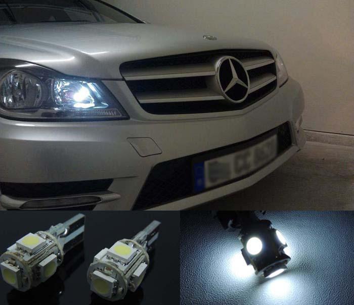 2x xenon white light 5-smd error free led parking eyelid lights bulbs 