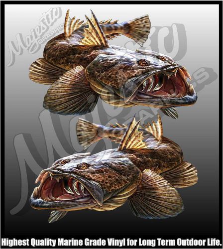 Flathead - decals - 315mm x 205mm mirrored pair - boat decals