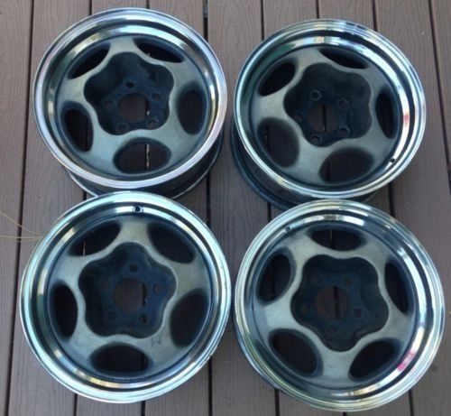 Vintage motor wheel spyder spider wheels rims 5x4.5 rare 15&#034; 15x6 ford dodge set