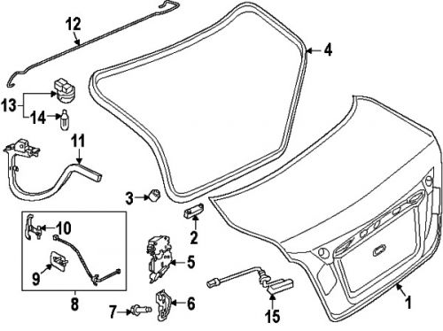 Nissan 843003ta0b genuine oem trunk lid