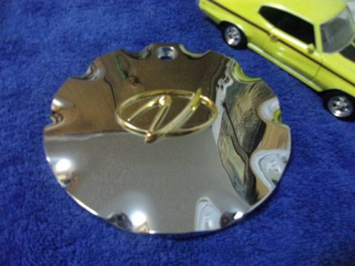 Rare cadillac gold &#034;v&#034; vogue logo chrome custom wheel center cap hub #10369