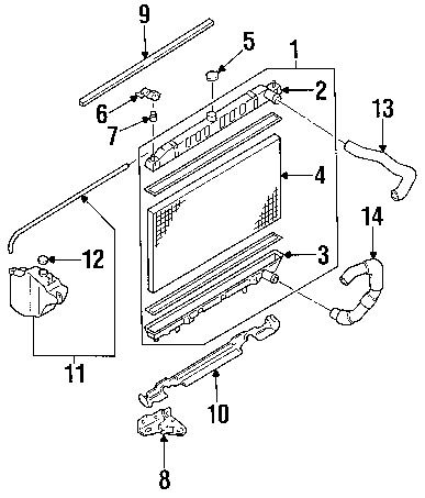 Nissan\infiniti 2150610v00 genuine oem radiator assy upper insulator