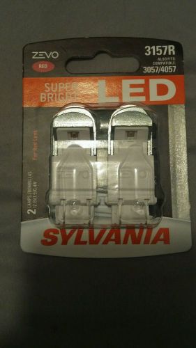 Sylvania zevo led super bright 3157r 3057 4057 led - 12v 0.7w 2 brand new bulbs