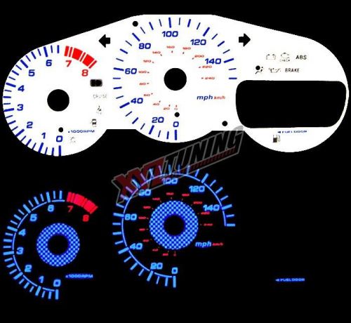 Blue reverse el indiglo glow white gauge dash face for 00-05 celica gt 1.8l i4