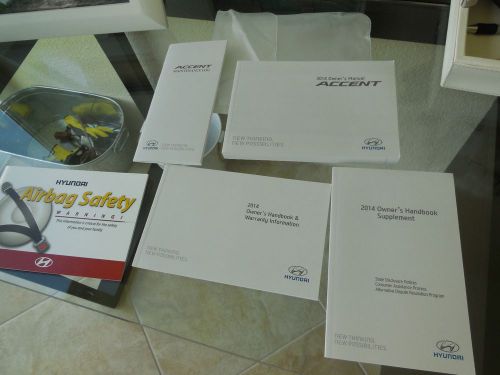 Oem factory 2014 hyundai accent owner&#039;s manual set..