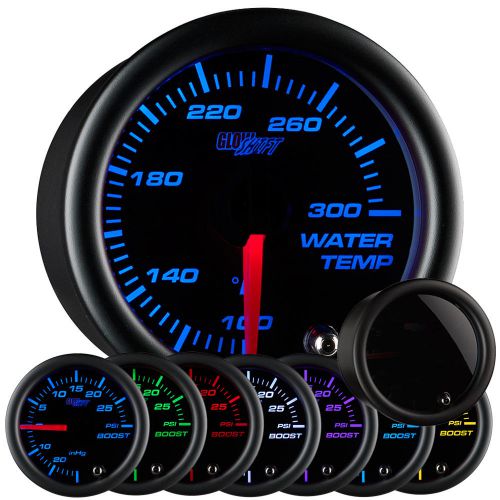 52mm glowshift tinted lens 7 color led water temperature °f gauge w sensor