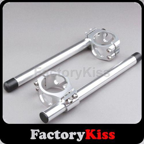 Hot motorcycle cnc clip on handle bars honda cbr 1000 rr 04 05 06 07 08 silver