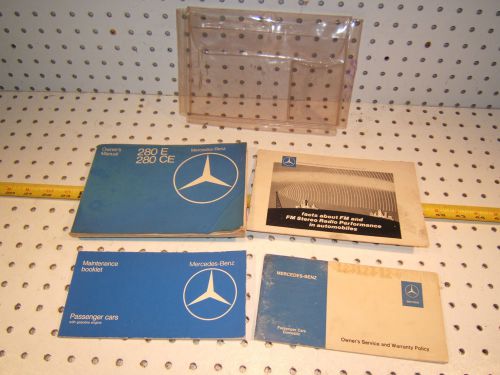 Mercedes 79 280e/ce owner&#039;s  1 set of 4 manuals / paper &amp; clear mercedes 1 pouch