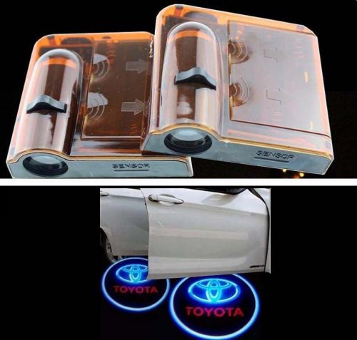 2pcs wireless car led door welcome projector logo ghost shadow light for toyota