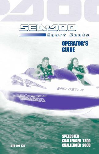 Sea-doo owners manual book 2001 speedster, challenger 1800 &amp; challenger 2000