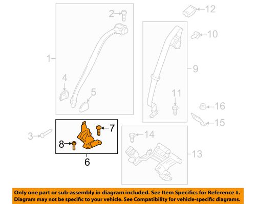 Ford oem rear seat belts-seat belt anchor right dp5z54611b68be