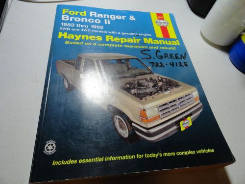 Ford ranger bronco ii 1983-1992 2wd and 4wd  haynes auto repair manual 36070