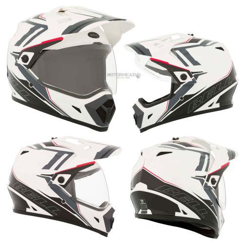 Bell helmet mx-9 adventure barricade white black large mx motocross off road