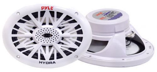 Pair new pyle plmr692 260 watts 6&#039;&#039; x 9&#039;&#039; 2 way white marine speakers kit