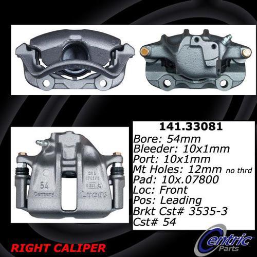 Centric 141.33081 front brake caliper-premium semi-loaded caliper