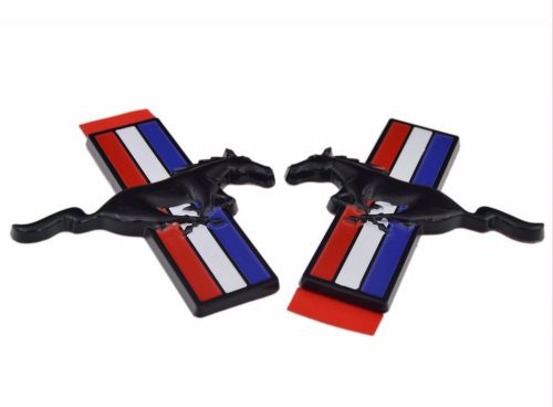 New 2x ford mustang shelby gt emblem badge 3d sticker america metal black pair