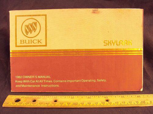 1982 82 buick skylark owners operators manual ~orig!