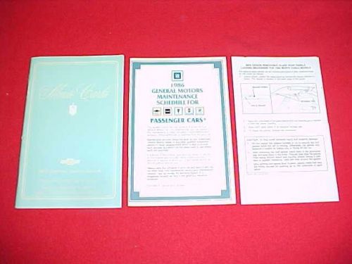 1986 original chevrolet monte carlo owners manual service guide book 86 glovebox