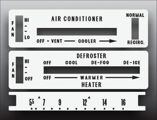 1959 cadillac series 62 white heater control switch overlay hvac