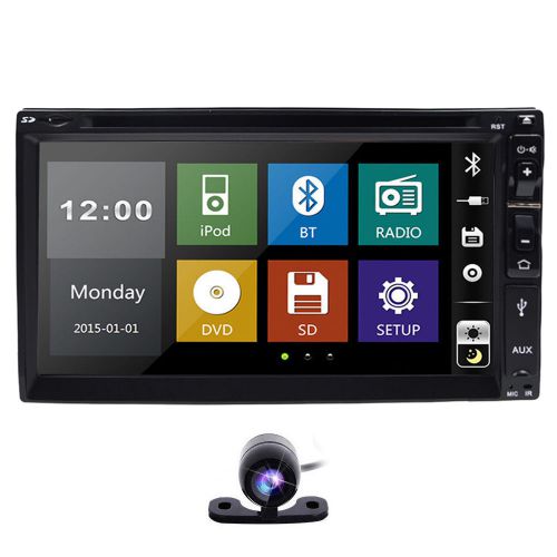 Hitachi head-double din 7&#034; car stereo radio dvd player ipod bluetooth tv mic mp3