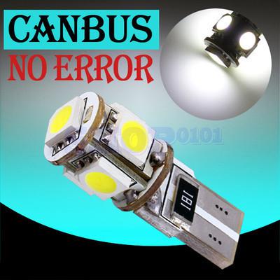 T10 5 smd pure white canbus error free interior car w5w 5 led light bulb lamp