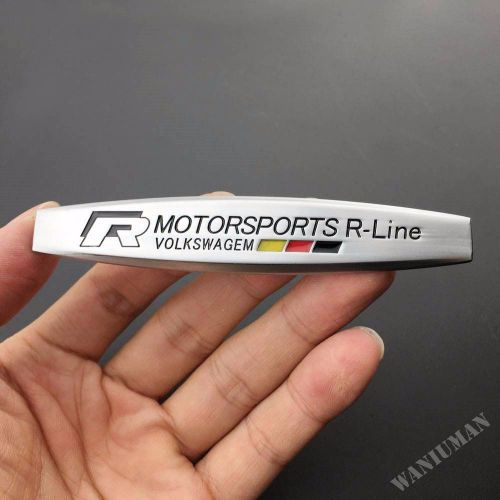 1 pair r-line metal side emblem car badge sticker fit for vw golf gti jetta