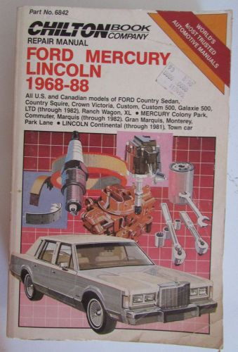 Chilton&#039;s repair &amp; tune-up guide ford / mercury / lincoln 1968 - 88