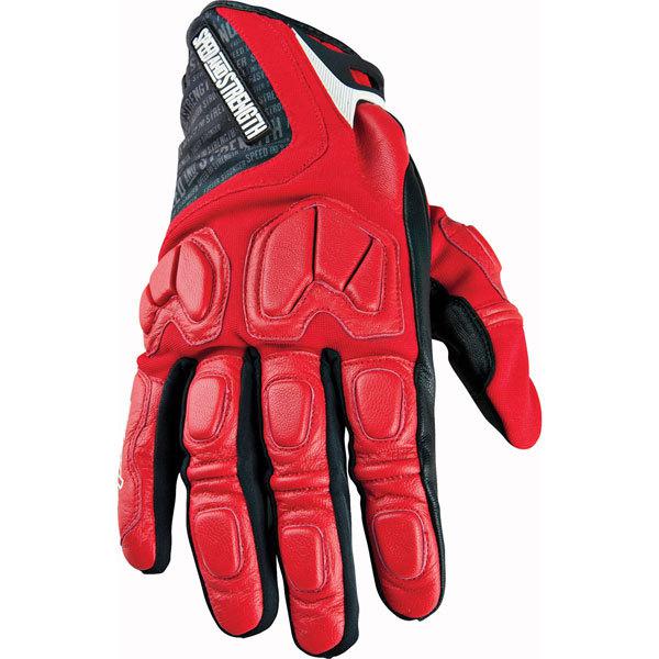 Red xxl speed and strength tough as nails leather/textile glove