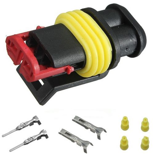 Purchase 10 Kit 2 Pin Way Sealed Waterproof Electrical Wire Connector Plug Terminal Set In 