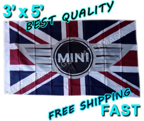 Mini cooper racing flag - new 3&#039; x 5&#039; banner - british cooper s coop jcw clubman