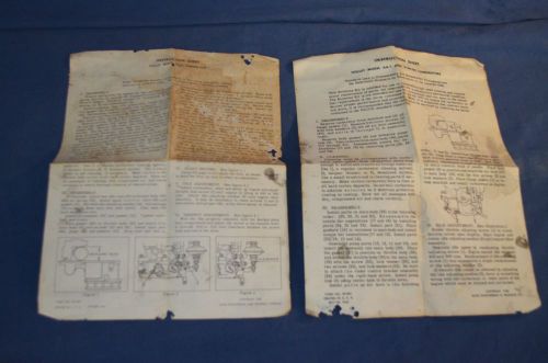 Holley carburetor model 2110 series instruction sheet 1960 aa-1 &amp;  2100-dd