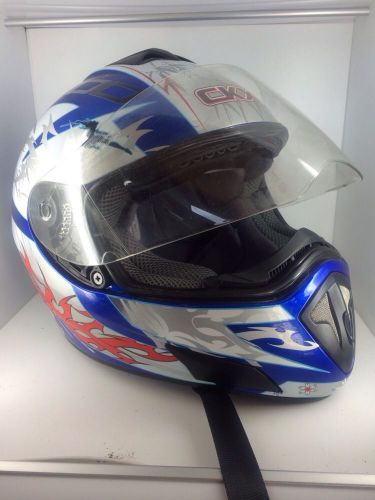 Motorcycle helmet full face adult large ckx rr700 red white and blue samurai
