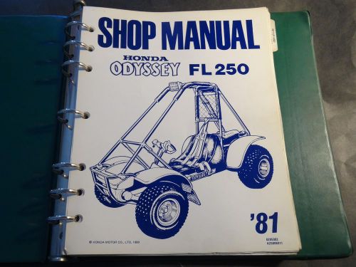 1981 honda odyssey fl 250  shop service manual in honda binder  (707)