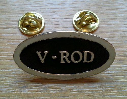 &#034;v-rod&#034; oval biker pin badge-usa motorcycle-custom hd cruiser trike rider- gift