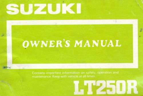 1987 suzuki lt250r quadracer atv owners manual -lt 250 r-suzuki-lt250-quad racer