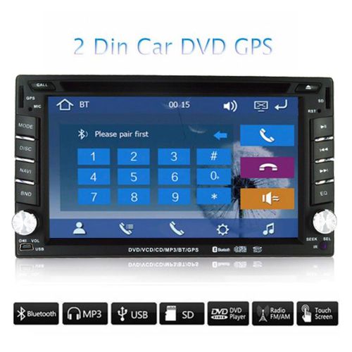 6.2 inch dvd player gps navigation double 2din in dash car stereo bluetooth ipod