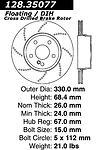 Centric parts 128.35077 rear crossed drilled rotor