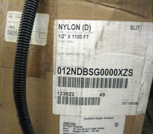 1/2&#034; high temp nylon split convoluted wire loom -1100ft