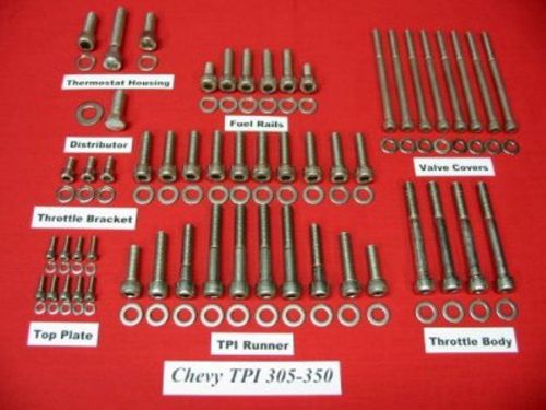 Gm 305 350 tpi tuned port injection upper engine stainless bolt kit