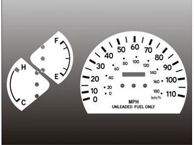 1995-1997 toyota tacoma instrument cluster white face gauges 95-97